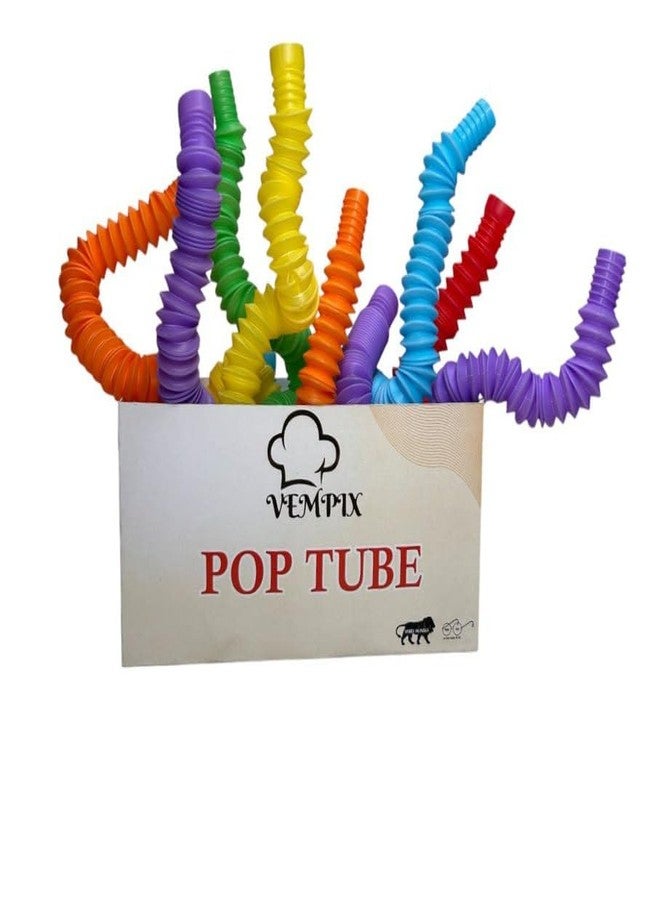 VEMPIX Pop Tubes Fidget Toy, Sensory Tubes, Poppin Pipes for Kids, Stress Relief Stretch Bend Build and Connect Toy, Fidget Toys for Sensory Learning, Colorful Pop Tubes (48-Pop Tube) - Image 1